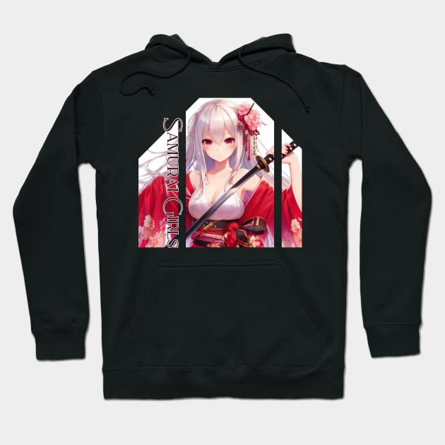 Samurai Girl with Katana Hoodie by PlayfulPandaDesigns